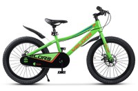 Bicicleta pentru copii Velors V20345A VerdePortocaliu 7-10 ani, Frane mecanice pe disc, Aparatoare lant, Aparatori noroi fataspate, Roti 20 inch, Cadru Otel - 1