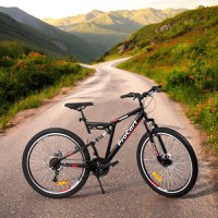 Bicicleta Procart MTB Rosu full suspension, 26 inch, 21 viteze, sistem de franare pe disc, cadru otel - 4