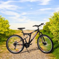 Bicicleta Procart MTB Rosu full suspension, 26 inch, 21 viteze, sistem de franare pe disc, cadru otel - 5