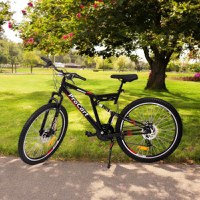 Bicicleta Procart MTB Rosu full suspension, 26 inch, 21 viteze, sistem de franare pe disc, cadru otel - 6
