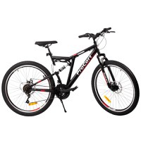 Bicicleta Procart MTB Rosu full suspension, 26 inch, 21 viteze, sistem de franare pe disc, cadru otel - 7
