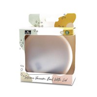 Bol de hranire cu capac din silicon natural si ventuza 6 luni+ Yellow - 2