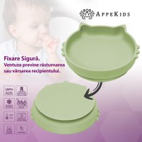 Bol din silicon AppeKids Kitty II Raw Green - 3