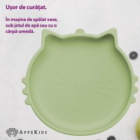 Bol din silicon AppeKids Kitty II Raw Green - 4