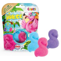 Bombe de baie Inkee 3 bucati asortate in forma de Flamingo Craze - 6