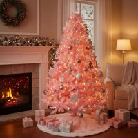 Brad artificial deluxe roz 220 cm, diametru 138 cm, 14 niveluri, 89 ramuri, 536 ace, aspect luxuriant - 5