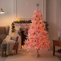 Brad artificial deluxe roz 220 cm, diametru 138 cm, 14 niveluri, 89 ramuri, 536 ace, aspect luxuriant - 6