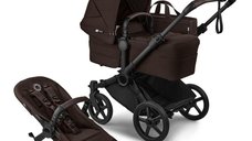 Bugaboo Donkey 6 Complete Black Brown, carucior 2 in 1 cu suspensii si pliere compacta
