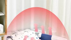 Cadita bebelusi ultrapliabila Little Mom Blue, cu pernuta moale plutitoare, termometru incorporat, display digital, cu dop pentru evacuarea apei, suport cap de dus, antiderapant, material Non-Toxic