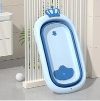 Cadita Little Mom King Blue pentru copii pliabila, cu dop pentru evacuare apa, baza antialunecare, structura piramidala, dimensiune 84 x 22 x 50 cm - 7