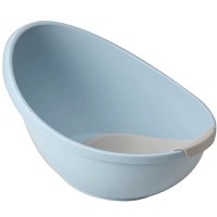 Cadita pentru bebelusi cu forma ergonomica,suprafata antiderapanta si protectie spate Little Mom Egg Blue - 1