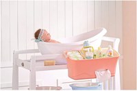 Cadita pentru bebelusi cu forma ergonomica,suprafata antiderapanta si protectie spate Little Mom Egg Blue - 2