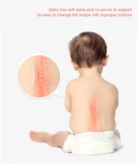 Cadita pentru bebelusi cu forma ergonomica,suprafata antiderapanta si protectie spate Little Mom Egg Blue - 4