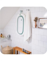 Cadita pliabila cu dop de scurgere Momi Nata Green - 3