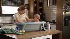 Cadita pliabila cu dop de scurgere si termometru Tega Baby Dove Grey