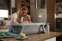 Cadita pliabila cu dop de scurgere si termometru Tega Baby Dove Grey - 4