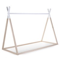 Cadru pat Tipi Childhome 90x200 cm lemn natural alb - 5