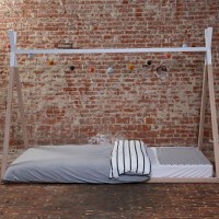 Cadru pat Tipi Childhome 90x200 cm lemn natural alb - 3