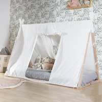 Cadru pat Tipi Childhome 90x200 cm lemn natural alb - 4