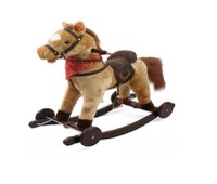Calut balansoar pentru copii Novokids Rocking Horse Beige din plus, cu melodii, roti, platforma detasabila, functie trotineta fara pedale, dimensiuni 74x37x64 cm, greutate suportata 50 kg - 3