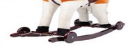 Calut balansoar pentru copii Novokids Rocking Horse XXL BeigeAlb din plus, cu roti, platforma detasabila, functie trotineta fara pedale, dimensiuni 85x37x77 cm, greutate suportata 50 kg - 2