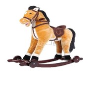 Calut balansoar pentru copii Novokids Rocking Horse XXL CremAlb din plus, cu roti, platforma detasabila, functie trotineta fara pedale, dimensiuni 85x37x77 cm, greutate suportata 50 kg - 3