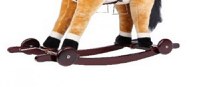 Calut balansoar pentru copii Novokids Rocking Horse XXL CremAlb din plus, cu roti, platforma detasabila, functie trotineta fara pedale, dimensiuni 85x37x77 cm, greutate suportata 50 kg - 2