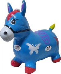 Calut de sarit gonflabil Novokids Jumping Donkey cu Sunete si lumini, Dimensiuni 55X50X25 cm, Pentru interior si exterior, Maxim 50 kg, Albastru - 4