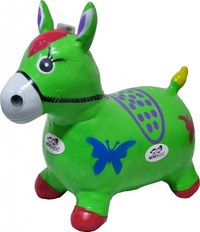 Calut de sarit gonflabil Novokids Jumping Donkey cu Sunete si lumini, Dimensiuni 55X50X25 cm, Pentru interior si exterior, Maxim 50 kg, Verde - 4