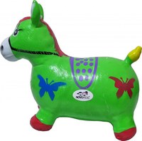 Calut de sarit gonflabil Novokids Jumping Donkey cu Sunete si lumini, Dimensiuni 55X50X25 cm, Pentru interior si exterior, Maxim 50 kg, Verde - 1