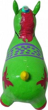 Calut de sarit gonflabil Novokids Jumping Donkey cu Sunete si lumini, Dimensiuni 55X50X25 cm, Pentru interior si exterior, Maxim 50 kg, Verde - 2