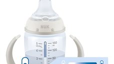 Cana cu cioc din silicon Nuk First Choice 150 ml 6-18 luni Disney roz