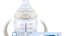 Cana cu cioc din silicon Nuk First Choice 150 ml 6-18 luni Disney roz