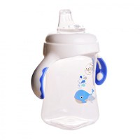 Cana cu manere si cioc de silicon Minut Baby 300 ml 6+ bleu - 2
