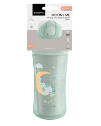 Cana cu pai din silicon KikkaBoo 220ml KikkaBoo Moony me Mint - 1