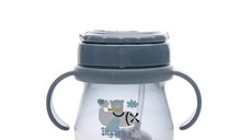 Cana cu toarte, sistem de baut din orice pozitie, cu pai flexibil, 12 luni+, 250 ml, My Friend, Cameo Blue