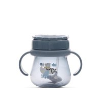 Cana cu toarte, sistem de baut din orice pozitie, cu pai flexibil, 12 luni+, 250 ml, My Friend, Cameo Blue - 1