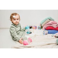 Cana de apa Bocioland cu pai si manere 300 ml 6 luni+ Pink - 3