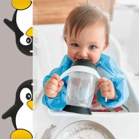 Cana de apa Bocioland cu pai si manere 300 ml 6 luni+ Pink - 4