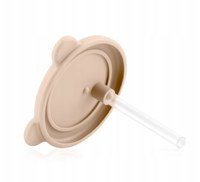 Cana din silicon pentru copii, Kidnort, cu manere laterale, pai flexibil si capac anti-scurgere, 200 ml, Retter Mjolk Bej - 3