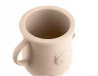 Cana din silicon pentru copii, Kidnort, cu manere laterale, pai flexibil si capac anti-scurgere, 200 ml, Retter Mjolk Bej - 5