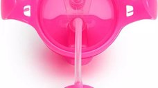 Cana Munchkin Any Angle Click Lock cu pai flexibil si manere 6L+ 207ml pink