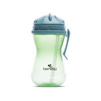 Cana sport cu clips lateral, pai moale si flexibil, capac de protectie rotativ, 360 ml, Blue Green - 1