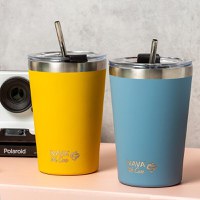 Cana termoizolanta cu pai Nava 450 ml galben - 4