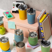 Cana termoizolanta cu pai Nava 450 ml galben - 6