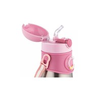 Cana termos cu pai Canpol Babies Roz, din silicon, 300 ml - 2