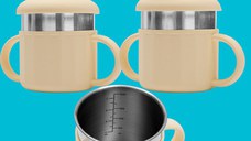 Canuta cu manere si gura de scurgere New Baby 0 luni+ beige