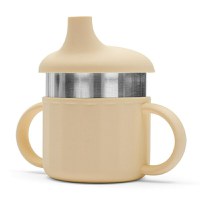 Canuta cu manere si gura de scurgere New Baby 0 luni+ beige - 3