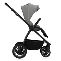 Carucior 2 in 1 Lionelo Meril, cu landou si scaun cu dimensiune XL, reversibil, sistem de ventilatie 3D, accesorii, pana la 22 kg, vonform cu EN1888-1 EN1888-2, EN1466, Gri - 3