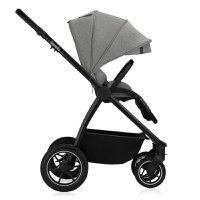 Carucior 2 in 1 Lionelo Meril, cu landou si scaun cu dimensiune XL, reversibil, sistem de ventilatie 3D, accesorii, pana la 22 kg, vonform cu EN1888-1 EN1888-2, EN1466, Gri - 4